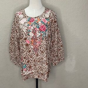 500 - Savanna Jane NWT Multicolor Floral Print Blouse, Size Small - Large